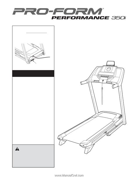 ProForm Performance 350i Treadmill | Uk Manual