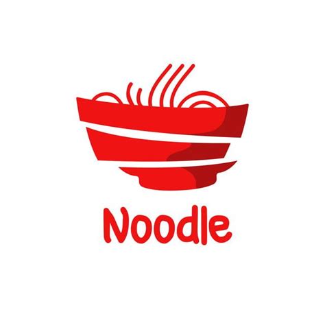 noodles in a red bowl with the word noodle on it's left side