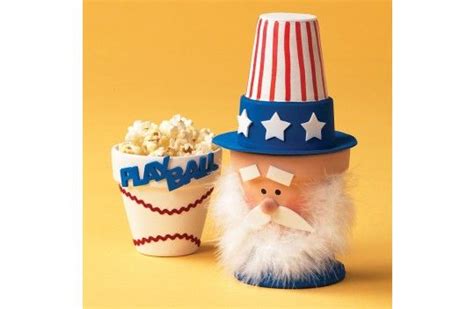 Pots of Fun for Everyone Baseball & Uncle Sam | Clay pot crafts, Crafts, Flower pot crafts