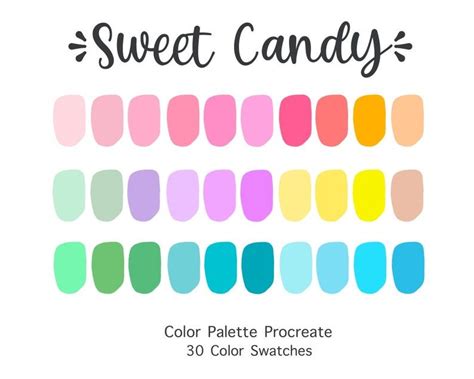 Procreate color palette sweet candy color swatches instant etsy – Artofit