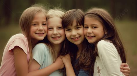 Four Girls Smiling At Each Other Background, Friendship Picture Background Image And Wallpaper ...