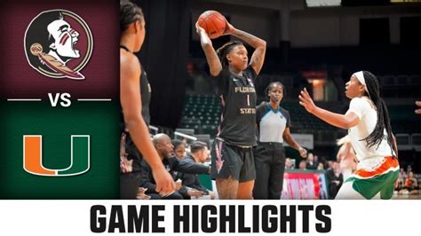 Florida State vs. Miami Women's Basketball Highlights (2022-23) | Miami Hurricanes women's ...