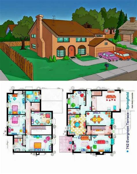 Pin de Nik Pace en Noodles Doodles | Casa de los simpson, Planos de casas 3d, Planos de casas