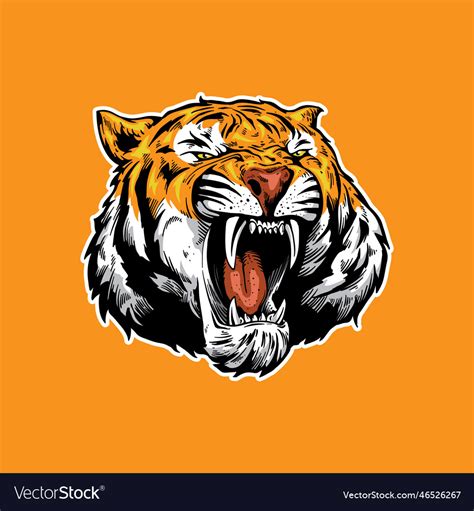 Tiger roar artwork Royalty Free Vector Image - VectorStock