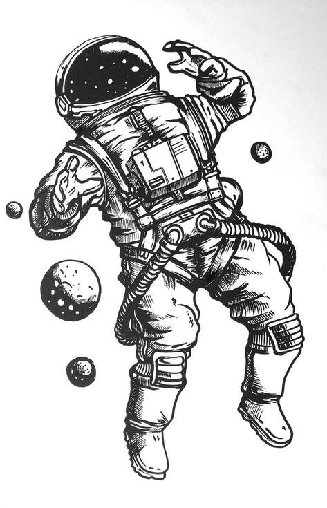 Rinalds Vanadzins - Space man, Painting, Acrylic on Canvas in 2020 | Space drawings, Sketch ...