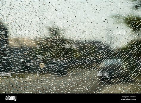 Shot of a cracked car window for inside Stock Photo - Alamy