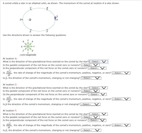 Solved A comet orbits a star in an elliptical orbit, as | Chegg.com