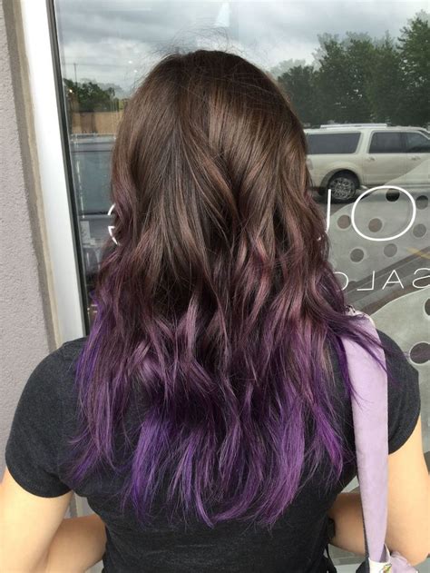 Dark Brown Hair With Purple Ombre