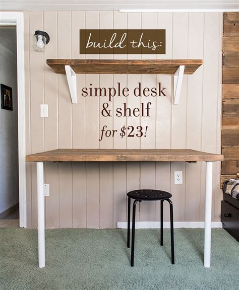 Simple DIY Wall Desk, Shelf & brackets (for under $23!) - Jenna Sue Design | Diy wall desk, Diy ...