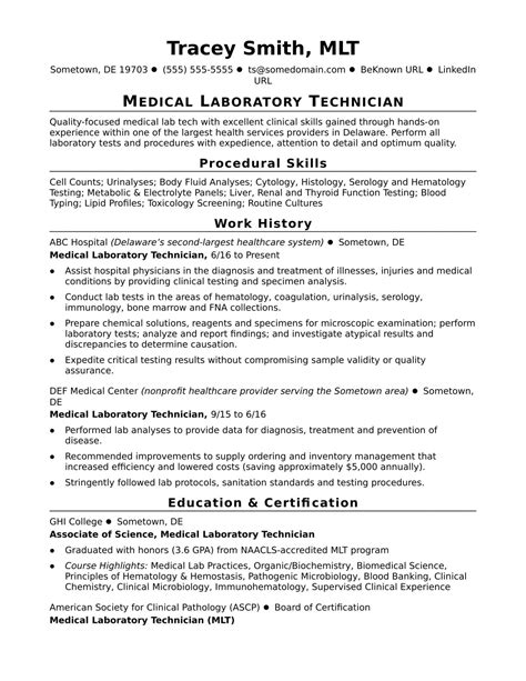 11 Lab Technician Resume Format Phrase 11 Lab Technician Resume Format ...