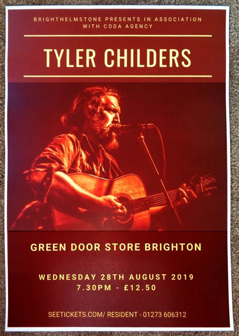 Childers TYLER CHILDERS 2019 Gig POSTER Brighton UK Concert United Kingdom