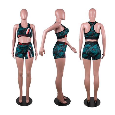 2021 Size S 2XL Women Ethika Underwear Swimwear Bra +Shorts Tracksuit Shark Camo Flower Swimsuit ...