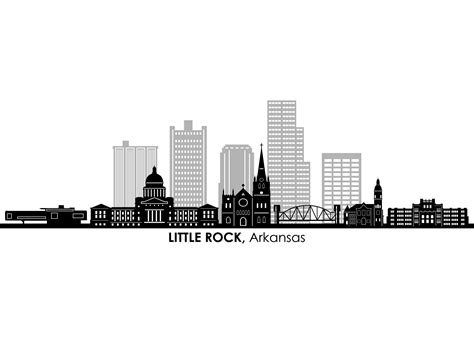 LITTLE ROCK Arkansas USA Skyline City Outline Silhouette - Etsy