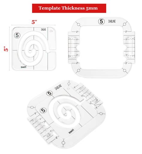 DABLINE 12 PCs Quilting Template Set Includes 8 Quilting Templates ...