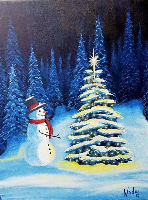 Christmas Tree Snowman Painting by Craig Wade - Pixels