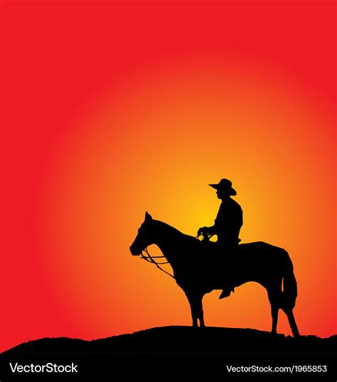 Cowboy silhouettes Royalty Free Vector Image - VectorStock