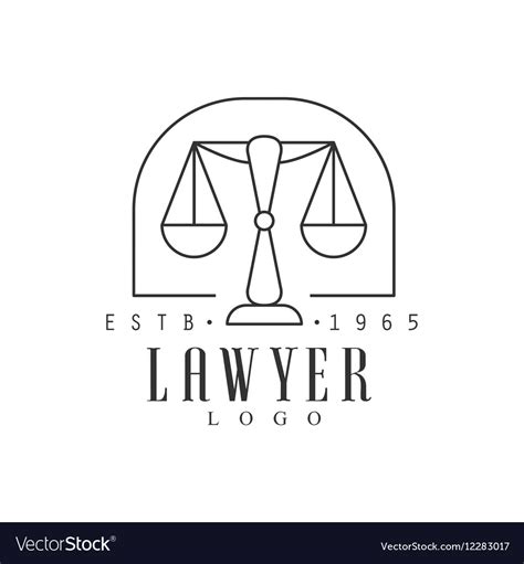 Law firm and lawyer office black and white logo Vector Image