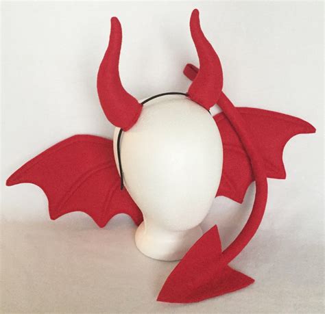 Custom Color Devil Costume Devil Wings Horns Tail Demon - Etsy