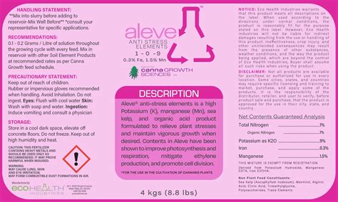 Aleve | Anti-stress Elements for Plants - Eco Health Industries