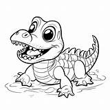 Coloring Pages Of Baby Crocodile Home Mother And sketch template