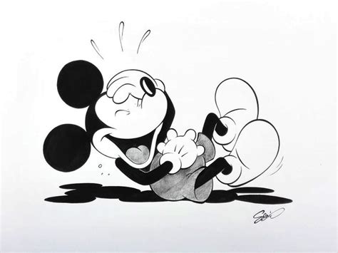 Garrido, Sergio - Original Drawing - Mickey Mouse laughing - Catawiki