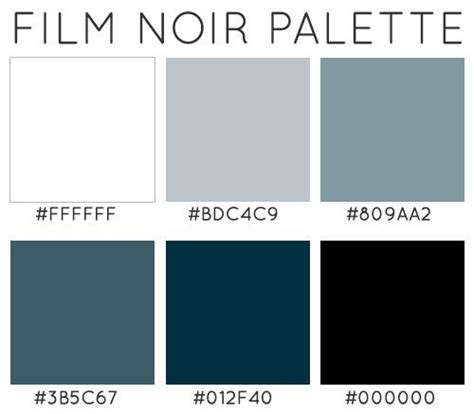 Film Noir Palette.... SO many ideas... | Noir color, Film noir, Black ...