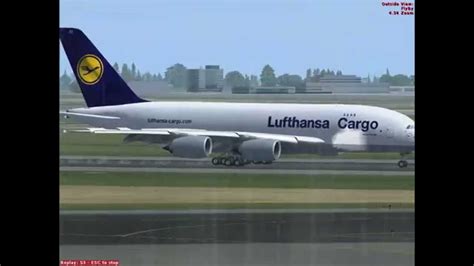 FSX Lufthansa Cargo Airbus A380-800F Landing at Schiphol Amsterdam ...