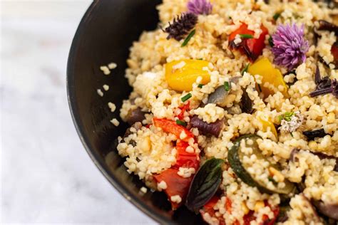 Easy Vegan Bulgur Wheat and Roast Vegetable Recipe