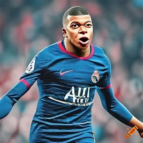 Mbappé with real madrid football jersey