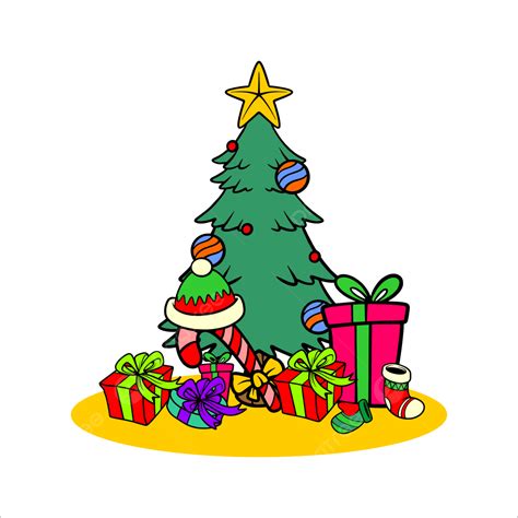 Christmas Tree Cartoon, Christmas, Mery Christmas, Santa Claus PNG and Vector with Transparent ...