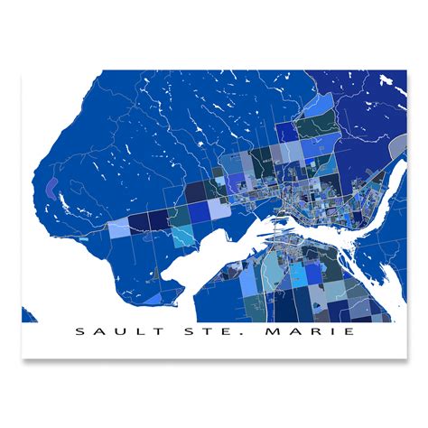 Sault Ste Marie Map Print, Ontario, Canada — Maps As Art