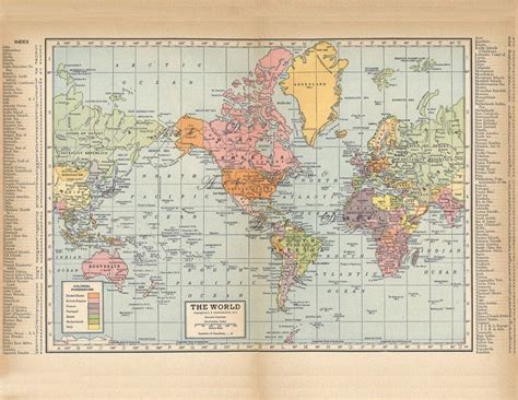 Vintage World Map Printable - Printable Word Searches