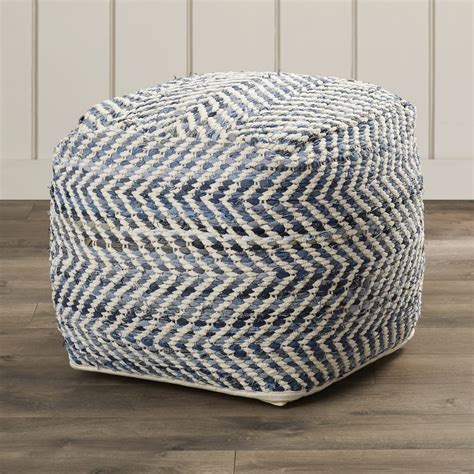 Beachcrest Home Lubec Chevron Pouf Ottoman & Reviews | Wayfair