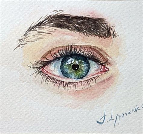 How to paint the watercolor green eye | Eye painting, Watercolor eyes ...