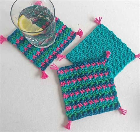 Crochet Square Coaster (Free Pattern) - Annie Design Crochet