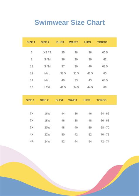 Turk Swim Size Chart - Minga