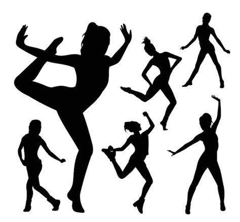 Premium Vector | Girl dancing performance silhouette