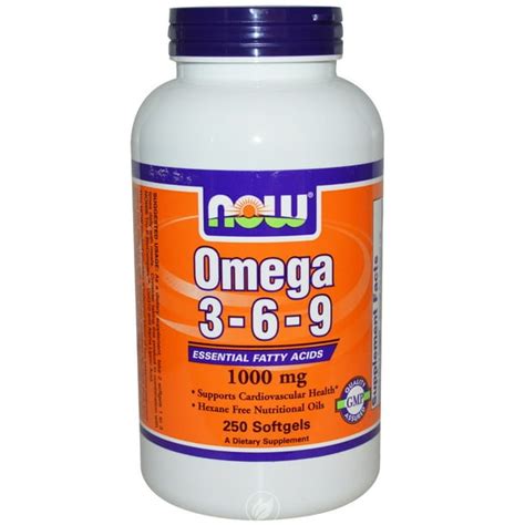 Now Foods - Omega 3-6-9, 1000 mg, 250 Softgels, Pack of 2 - Walmart.com - Walmart.com