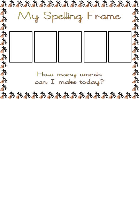 Spelling Frame Abc Template (A, Ai - Pictures) printable pdf download