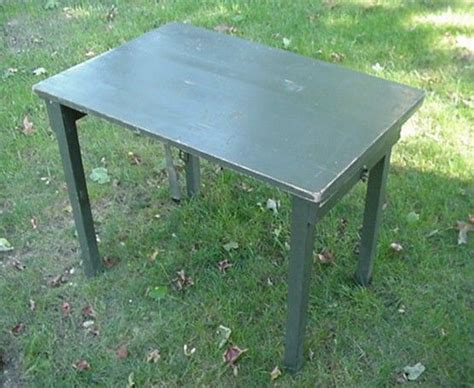 Army field table. Folds up to 3 inches thick. These would make great camping tables! | Campaign ...