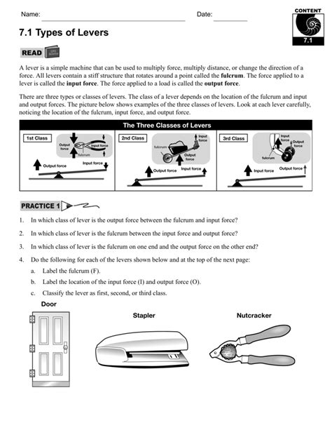 7.1 Types of Levers