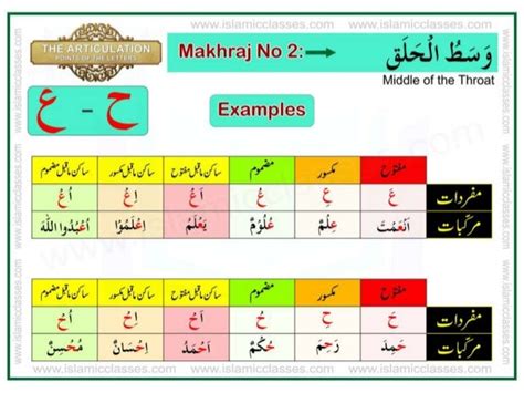 Articulation points-of-the-letters- makhraj