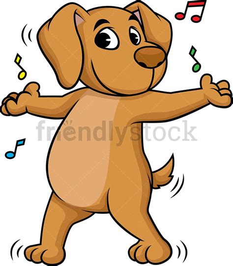 Dog Dancing Cartoon Clipart Vector - FriendlyStock