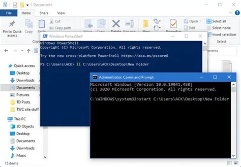 How to open a File or Folder using Command Prompt or PowerShell