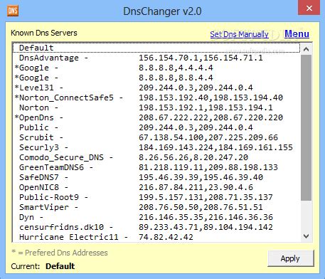 DnsChanger 2.0 - Download, Review, Screenshots