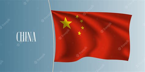 Premium Vector | China waving flag