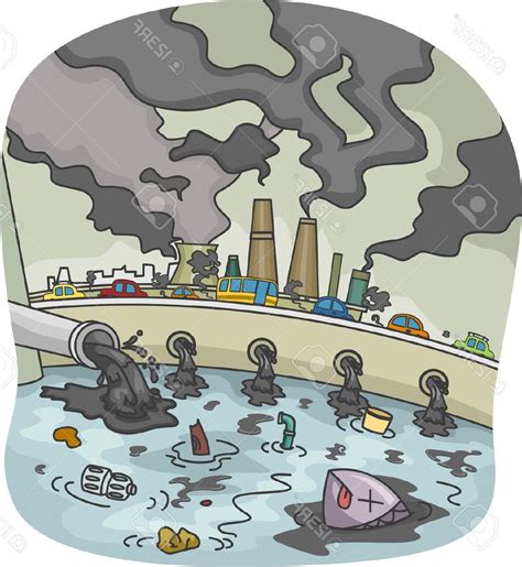 Poster Cartoon Water Pollution Drawing - Alixlaautentica