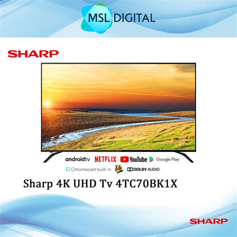 SHARP AQUOS 70 Inch 4K UHD Android TV - 4TC70BK1X - MSL Digital Online ...