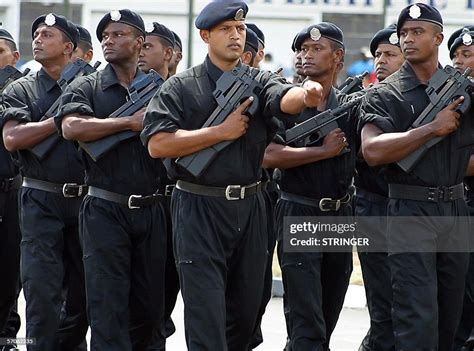 Mauritius police forces parade 12 March 2006 during the National Day... News Photo - Getty Images