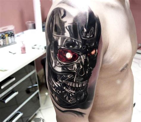 Terminator Head tattoo by Jakub Hanus | Post 16760 | Terminator tattoo, Head tattoos, Tattoos